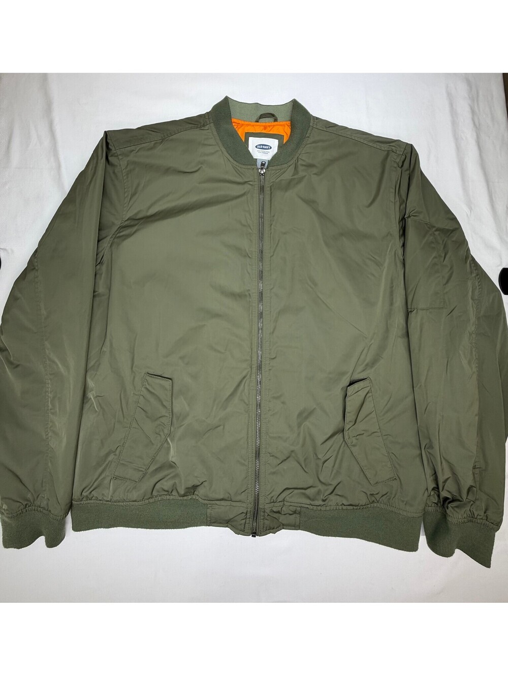 Old Navy Men's Bomber Jacket Full Zip Flap Pockets Lightweight Size XXL Green